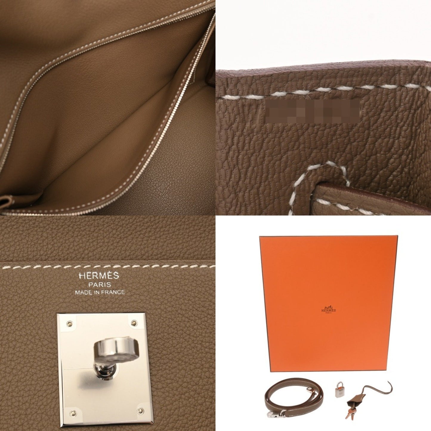 Hermès Gray Leather Kelly 28