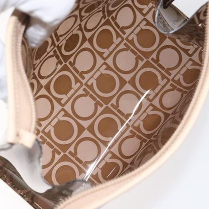 Salvatore Ferragamo Brown Vinyl Gancini