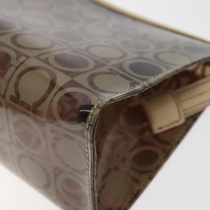 Salvatore Ferragamo Brown Vinyl Gancini