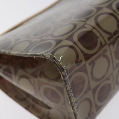 Salvatore Ferragamo Brown Vinyl Gancini