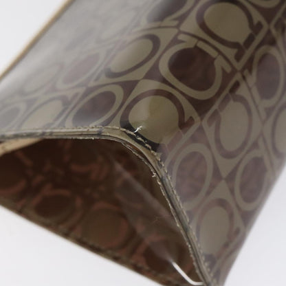 Salvatore Ferragamo Brown Vinyl Gancini
