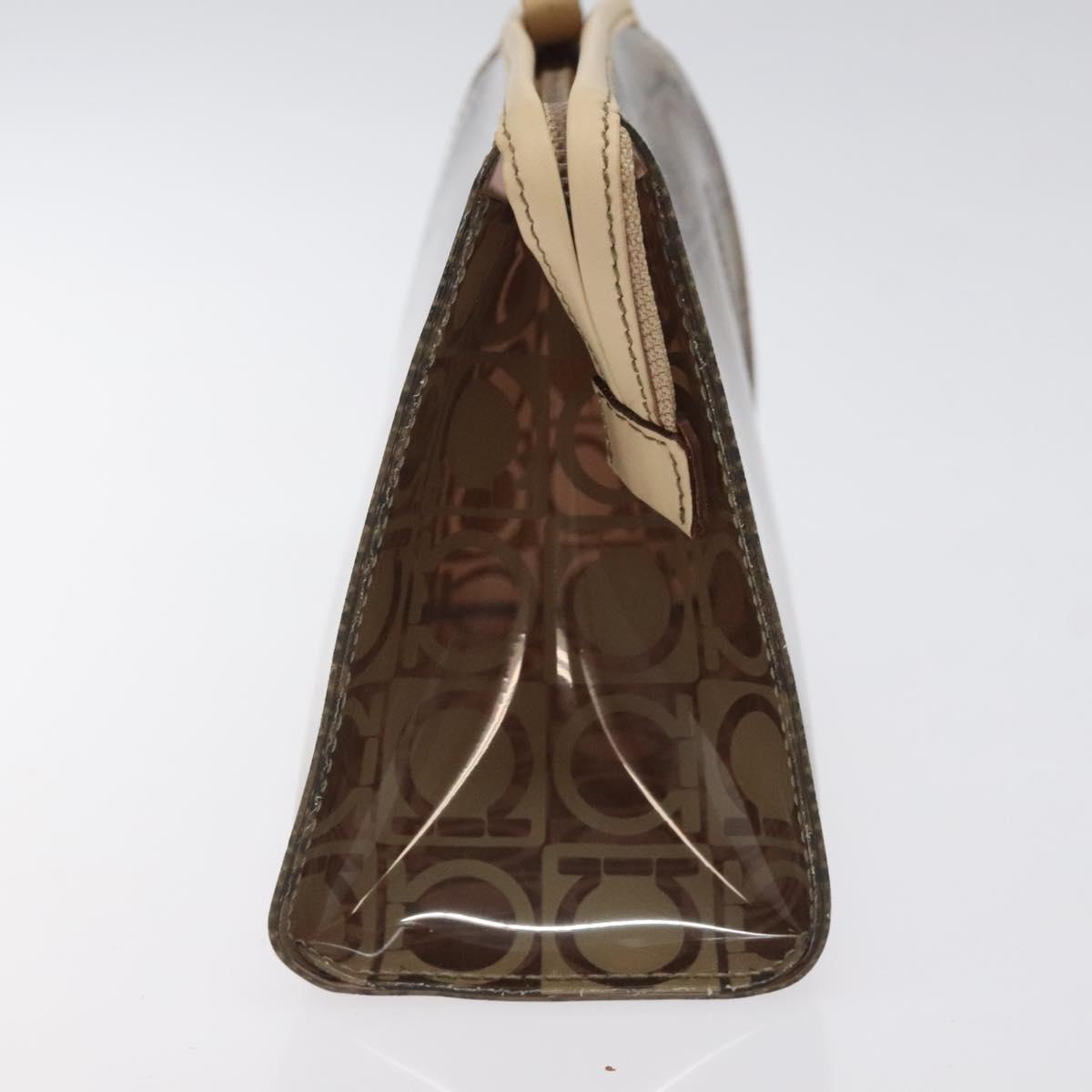 Salvatore Ferragamo Brown Vinyl Gancini