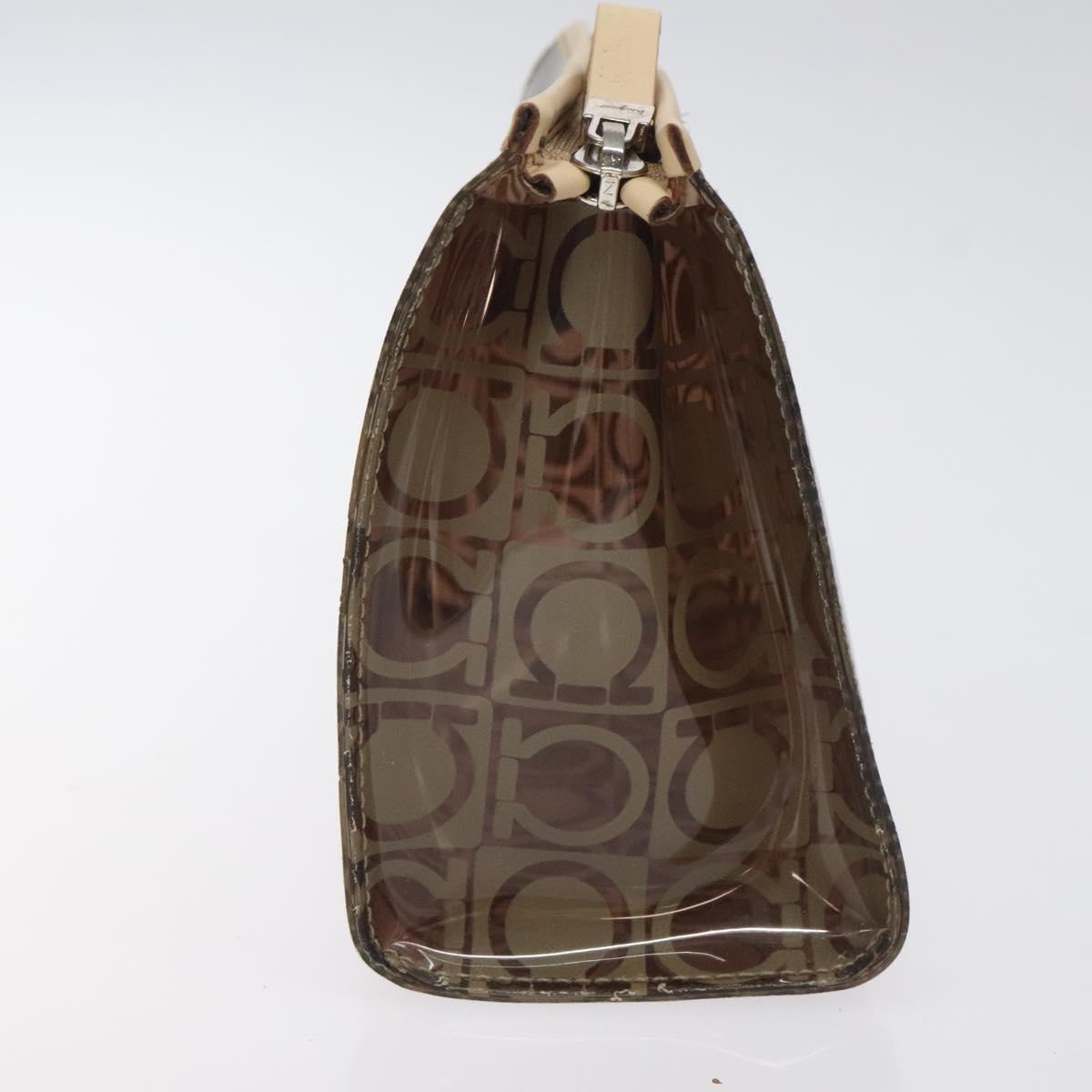 Salvatore Ferragamo Brown Vinyl Gancini