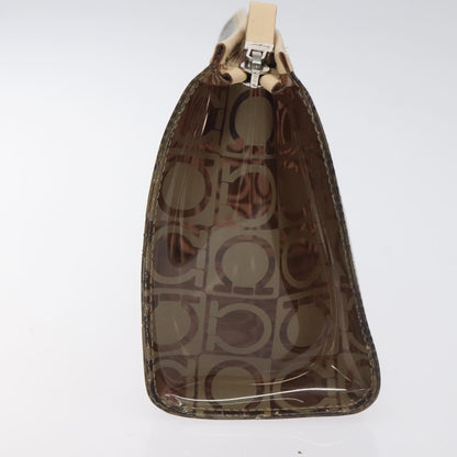 Salvatore Ferragamo Brown Vinyl Gancini