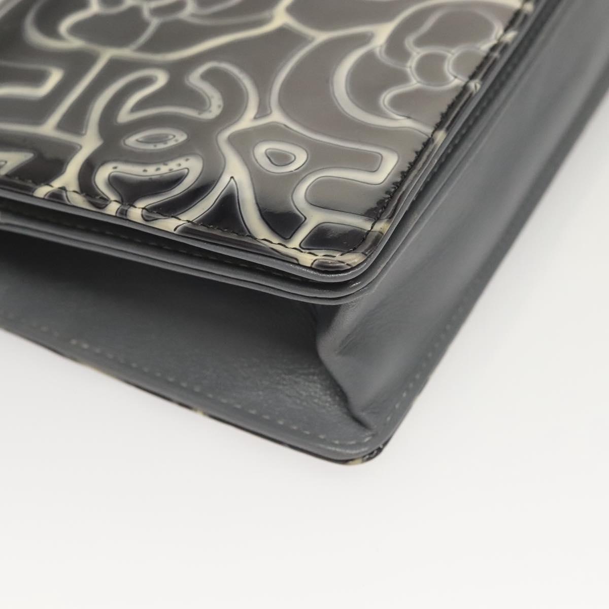 Chanel Gray Leather Camélia
