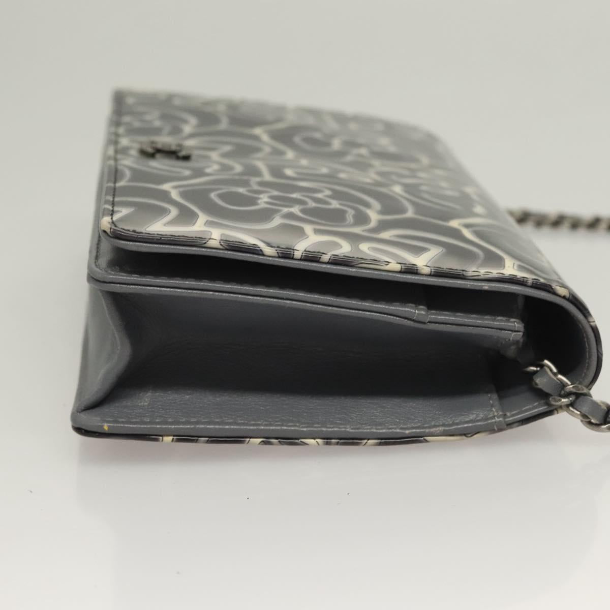 Chanel Gray Leather Camélia