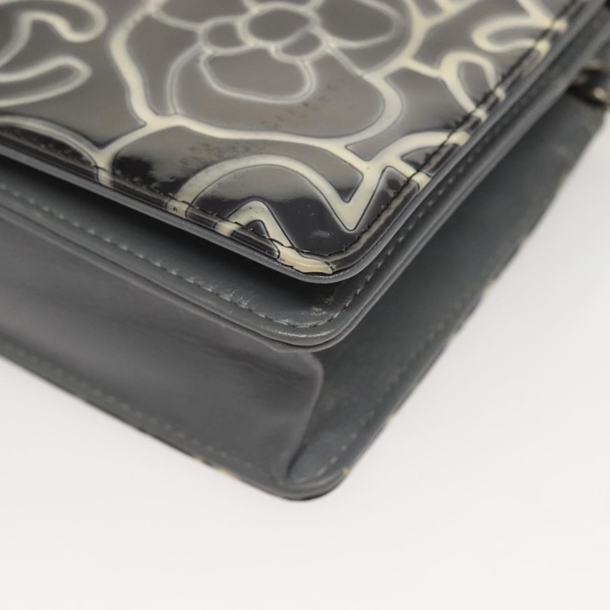 Chanel Gray Leather Camélia