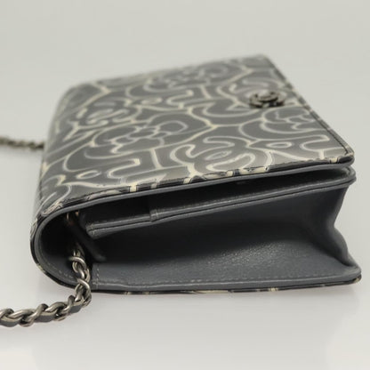 Chanel Gray Leather Camélia
