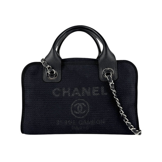 Chanel Black Canvas Deauville