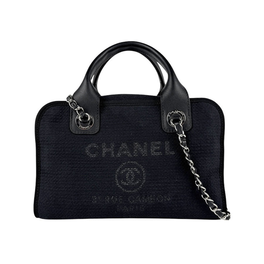 Chanel Black Canvas Deauville