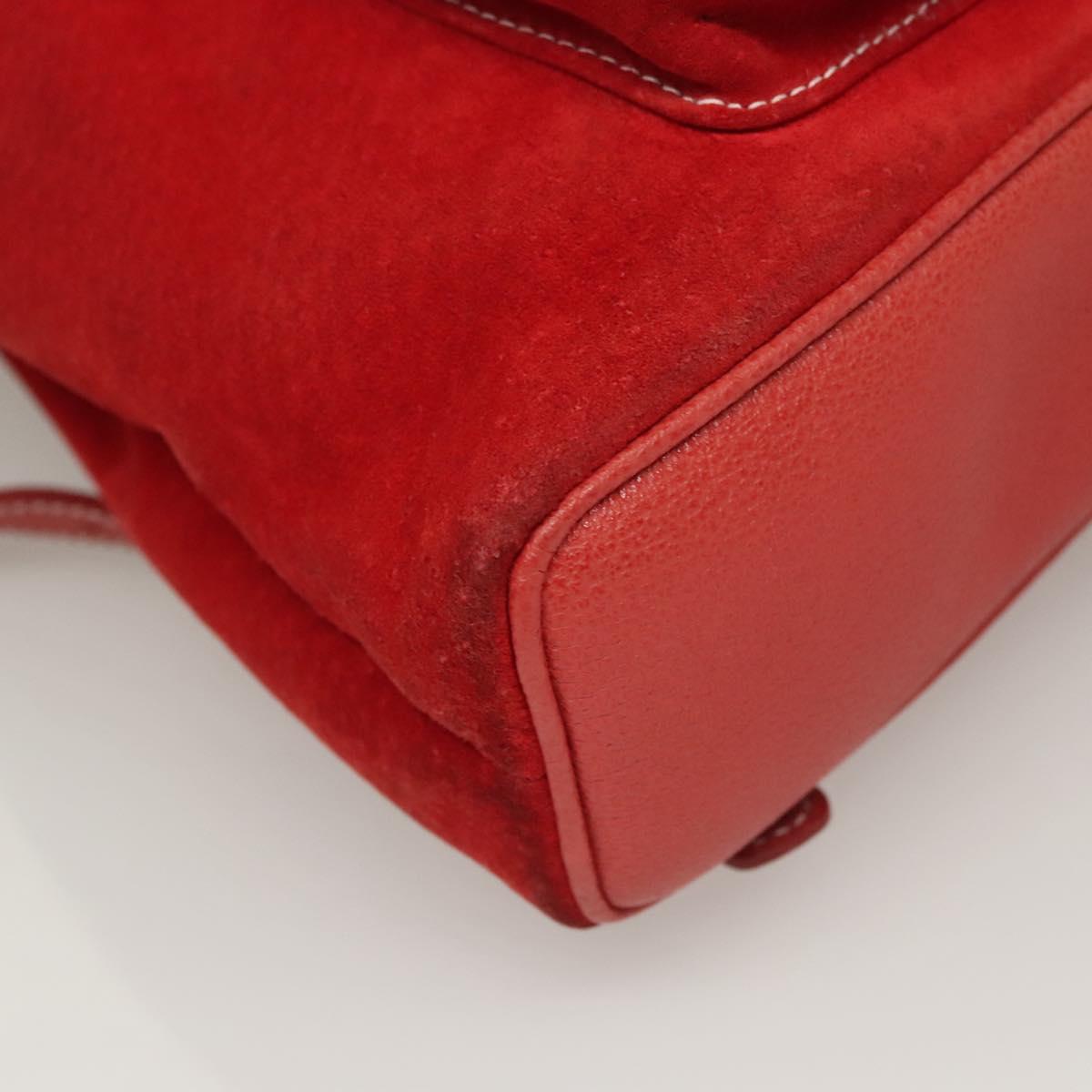 Gucci Red Suede Bamboo