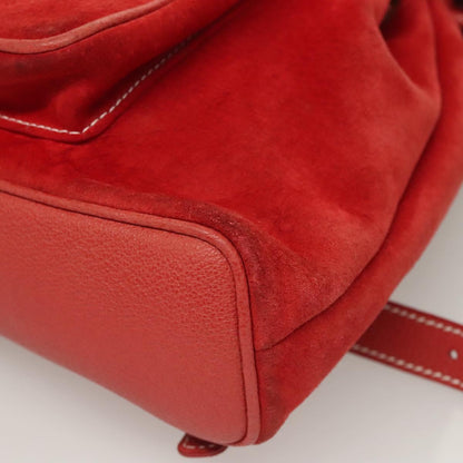 Gucci Red Suede Bamboo