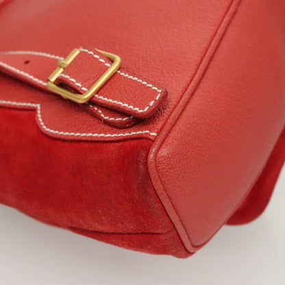 Gucci Red Suede Bamboo