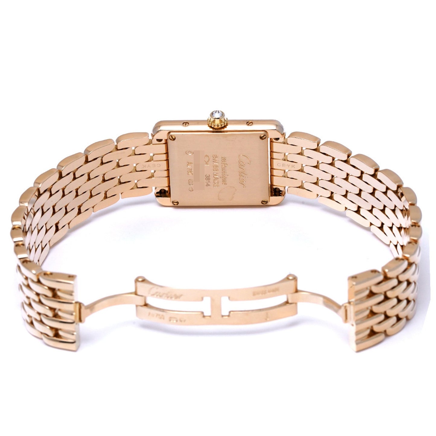 Cartier White Rose Gold Tank Louis Cartier