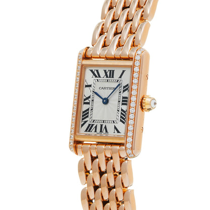 Cartier White Rose Gold Tank Louis Cartier