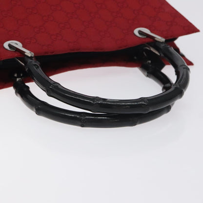 Gucci Red Canvas Bamboo