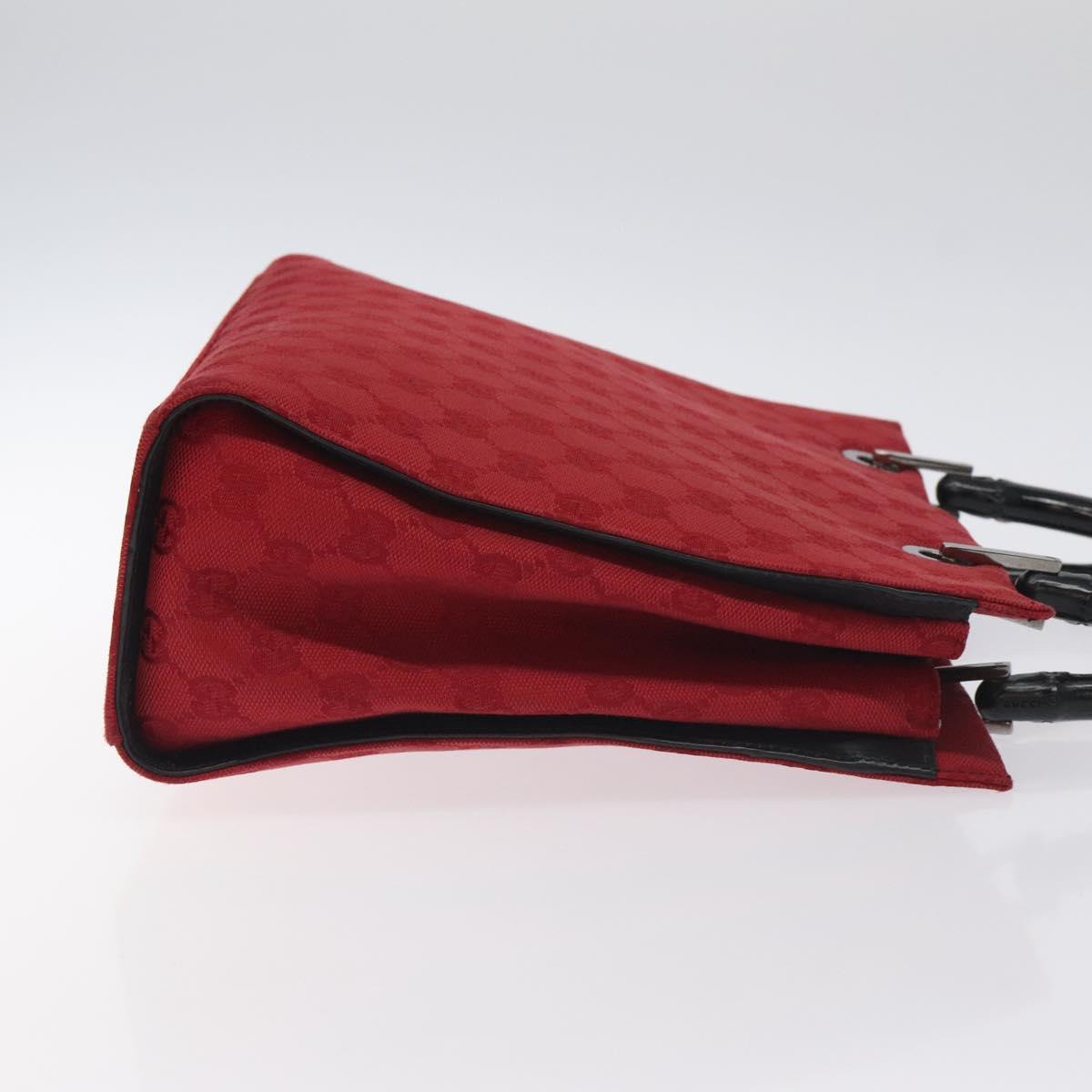 Gucci Red Canvas Bamboo