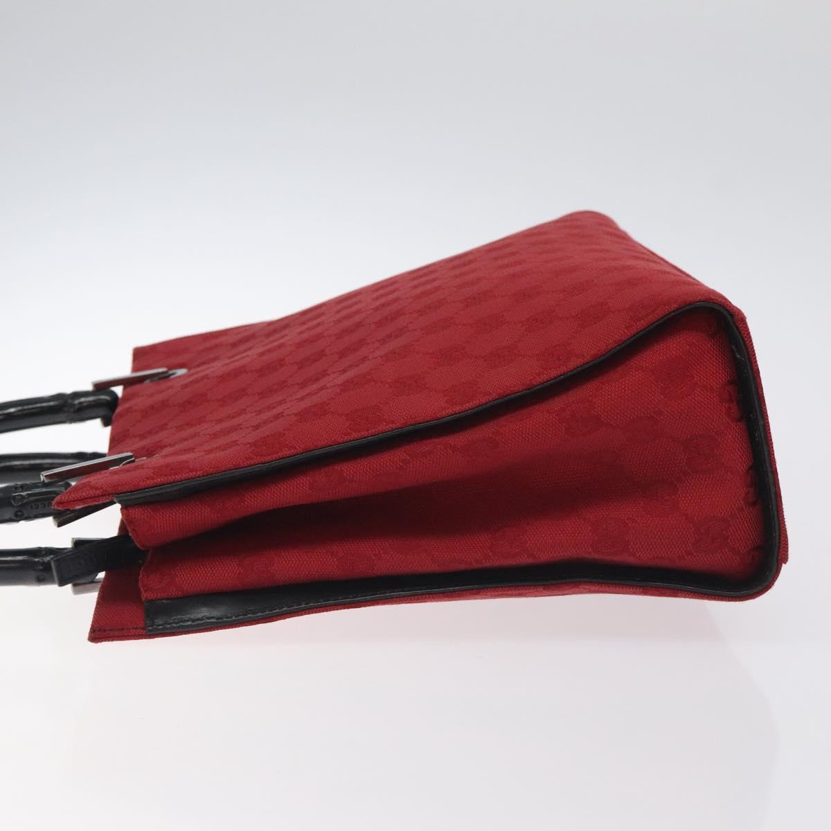 Gucci Red Canvas Bamboo