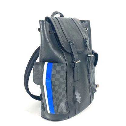 Louis Vuitton Black Leather Christopher Backpack