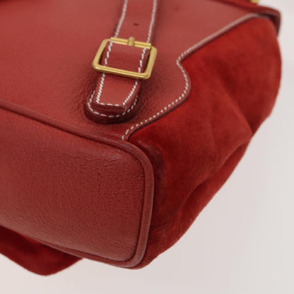 Gucci Red Suede Bamboo