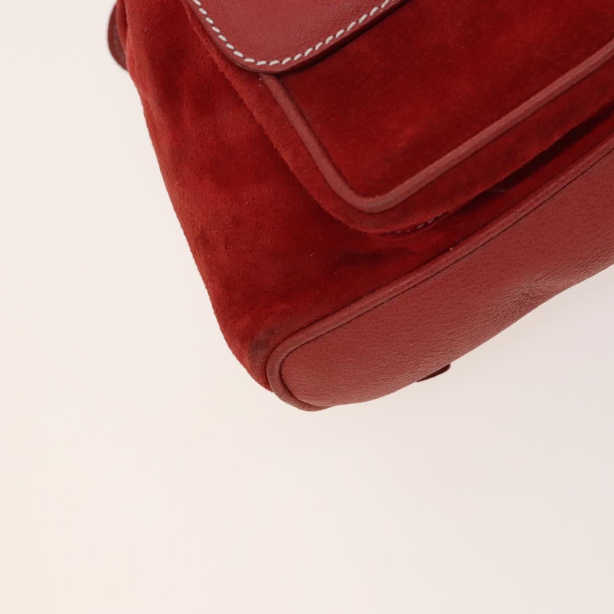 Gucci Red Suede Bamboo