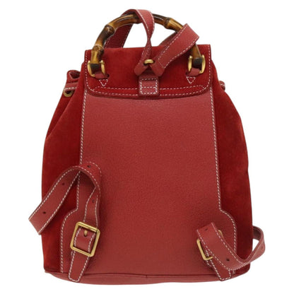 Gucci Red Suede Bamboo