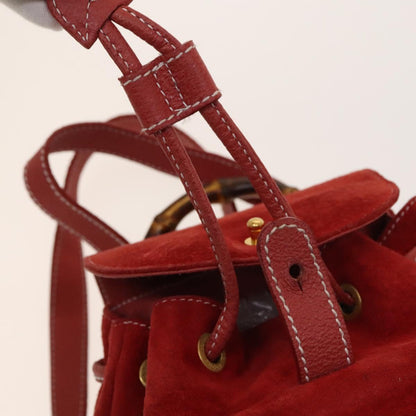 Gucci Red Suede Bamboo