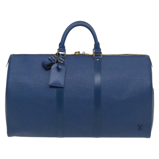 Louis Vuitton Blue Leather Keepall 50