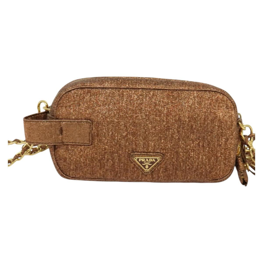 Prada Brown Canvas Shoulder