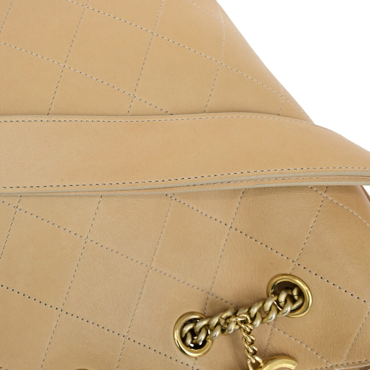 Chanel Brown Leather Chain Handle 2-way Flap Bag