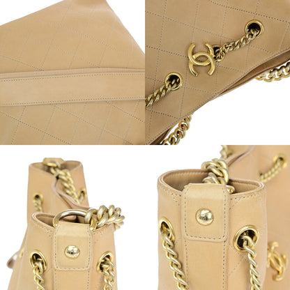 Chanel Brown Leather Chain Handle 2-way Flap Bag