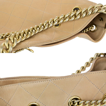 Chanel Brown Leather Chain Handle 2-way Flap Bag