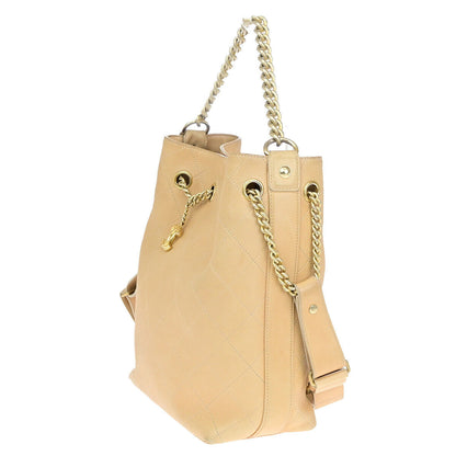 Chanel Brown Leather Chain Handle 2-way Flap Bag