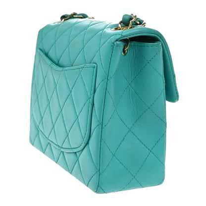 Chanel Blue Leather Vintage Square Classic Single Flap Bag