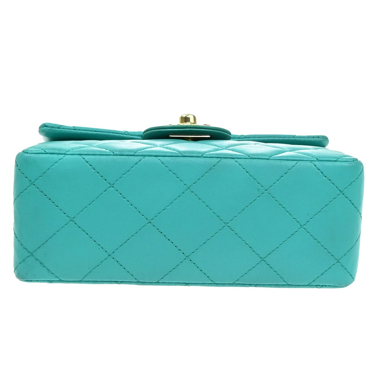 Chanel Blue Leather Vintage Square Classic Single Flap Bag