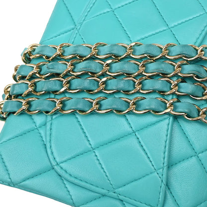 Chanel Blue Leather Vintage Square Classic Single Flap Bag
