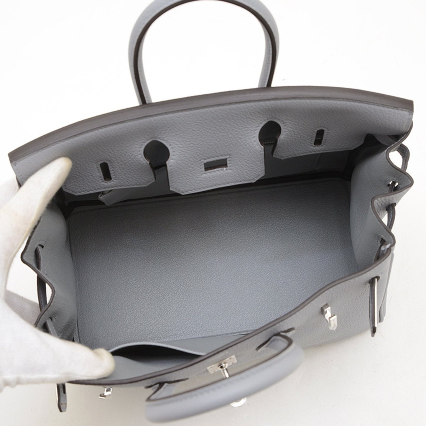 Hermès Gray Leather Birkin 25