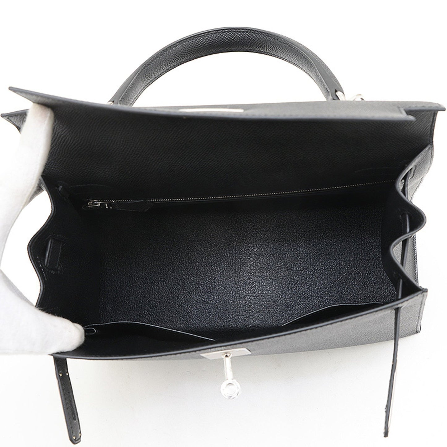 Hermès Black Leather Kelly 28