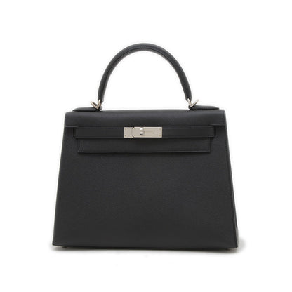 Hermès Black Leather Kelly 28