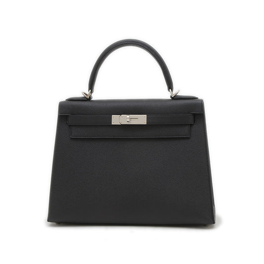 Hermès Black Leather Kelly 28