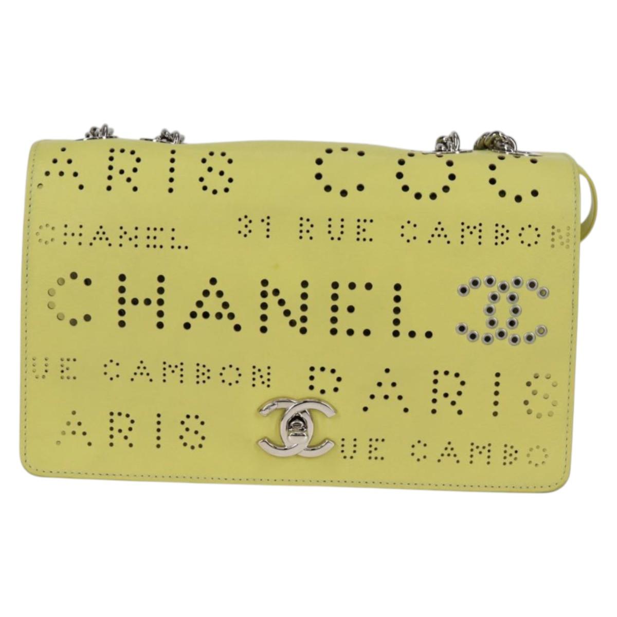 Chanel Yellow Leather Flap Bag
