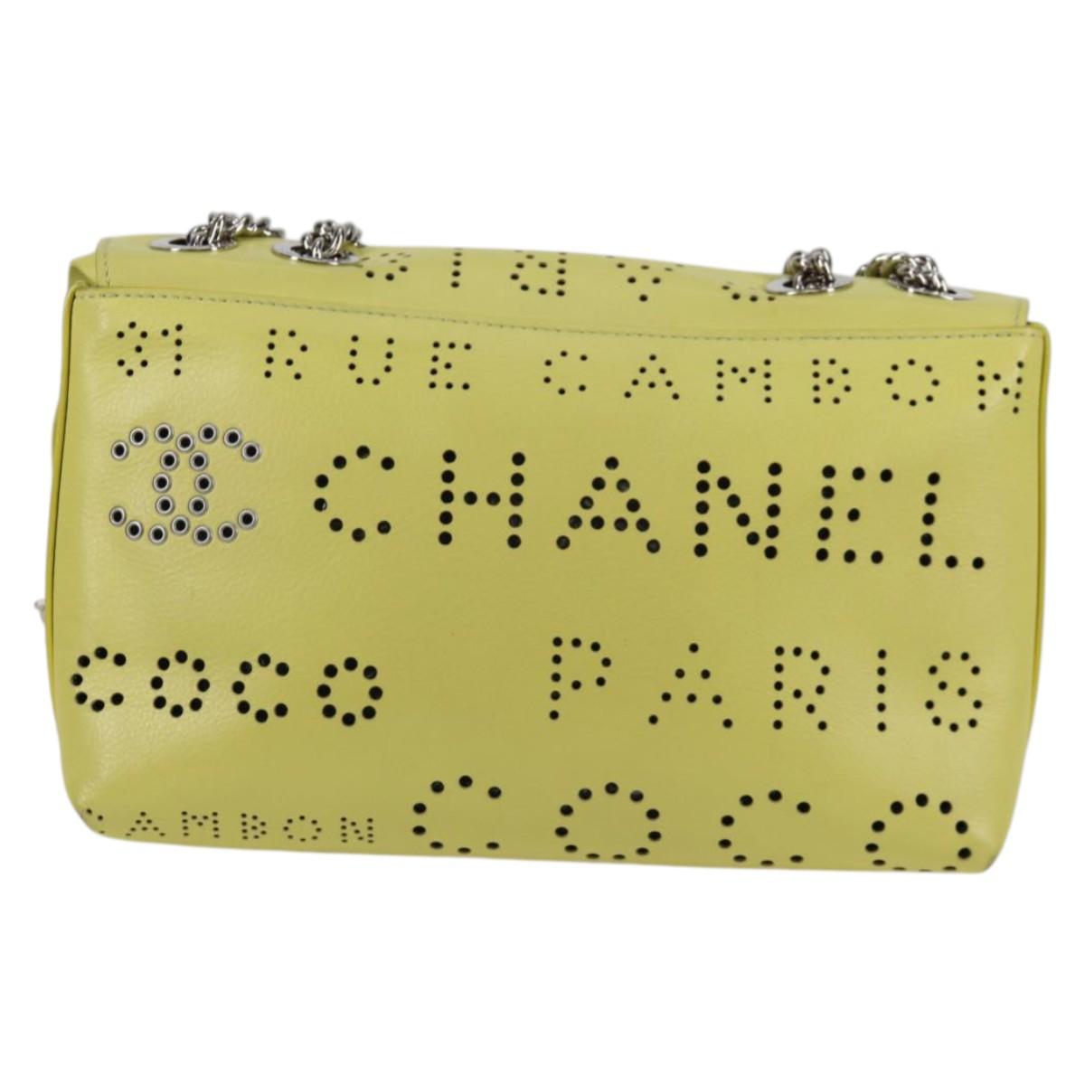 Chanel Yellow Leather Flap Bag