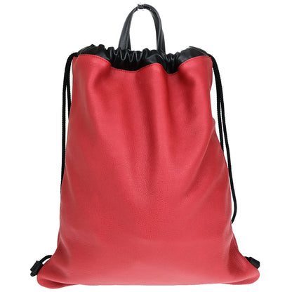 Gucci Red Leather Gg Marmont Drawstring Backpack