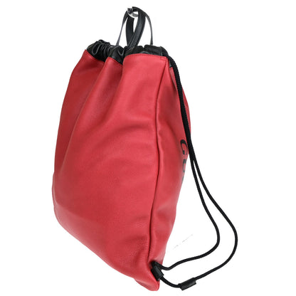 Gucci Red Leather Gg Marmont Drawstring Backpack