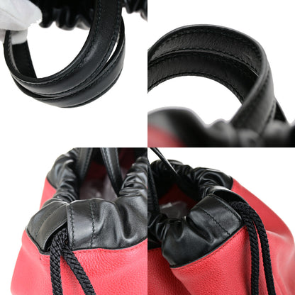 Gucci Red Leather Gg Marmont Drawstring Backpack