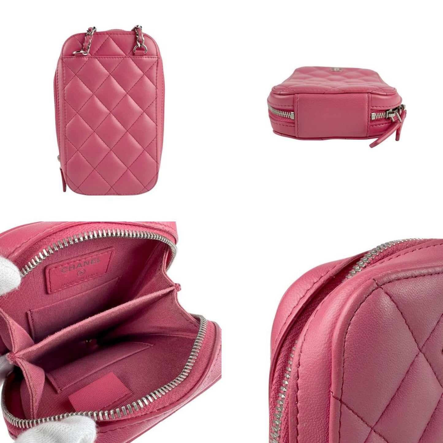 Chanel Pink Leather Phone Case