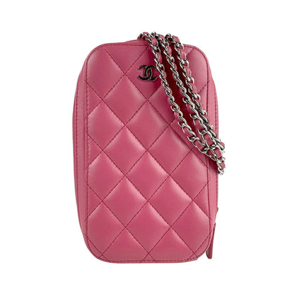 Chanel Pink Leather Phone Case