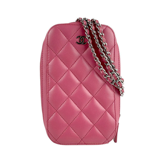 Chanel Pink Leather Phone Case