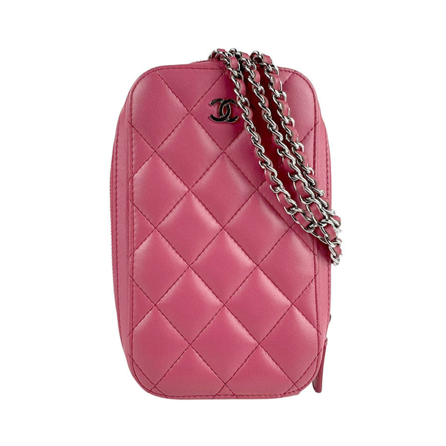 Chanel Pink Leather Phone Case