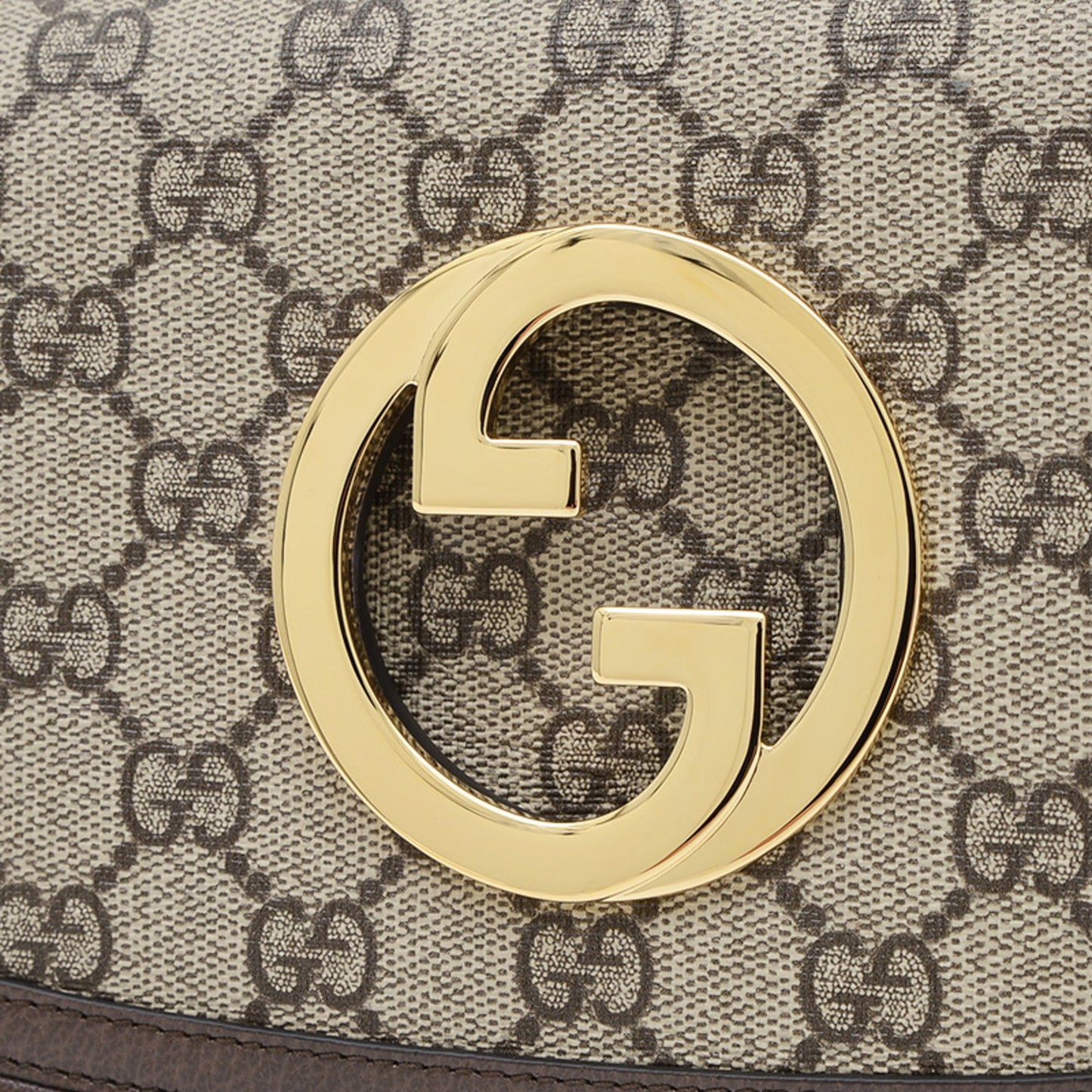 Gucci Brown Canvas, Leather Interlocking G